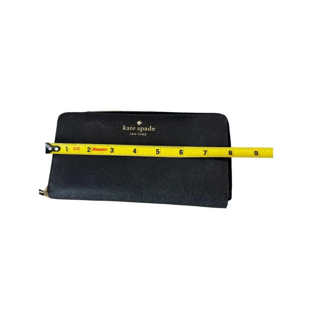 Kate Spade Large Continental Wallet Black Leather Designer